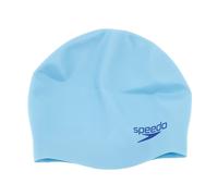 Speedo Junior Plain Moulded Silicone Swimming Cap | Dry Hair | Kids Swim, Blue/Blue, One Size