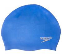 Bonnet de bain speedo plain moulded silicone cap bleu