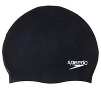 Bonnet de bain speedo plain moulded silicone cap noir