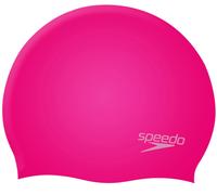 Bonnet de bain speedo plain moulded silicone junior cap rose