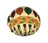 Bonnet de bain style bohème traditionnel africain imprimé pour cheveux longs et courts, bande élastique lavable, bonnet de bain pour cheveux longs, tresse