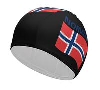 Bonnet de Bain Tendance Drapeau de la Norvège pour Femmes et Hommes, Cheveux Longs, Bonnet de Bain pour la Natation
