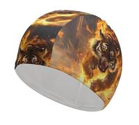 Bonnet de Bain Tiger and Thunder, Bonnet de Bain Souple, Haute élasticité, Unisexe, léger