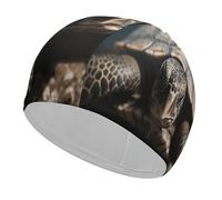 Bonnet de bain tortue animal haute élasticité pour cheveux longs courts confortable pour réduire la traînée et protéger les cheveux