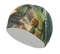 Bonnet de bain tortue au soleil - Bonnet de douche confortable pour réduire la traînée et protéger les cheveux - Bonnet de bain élastique doux et durable pour garder la coiffure inchangée pour homme