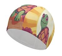 Bonnet de bain tortue au soleil - Bonnet de douche confortable pour réduire la traînée et protéger les cheveux - Bonnet de bain élastique doux et durable pour garder la coiffure inchangée pour homme
