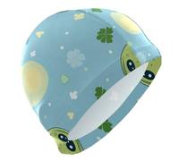 Bonnet de bain tortue mignonne bleu pour homme - Bonnet de bain imperméable pour femme - Protection des cheveux et réduction de la traînée Gorro para Nadar Mujer