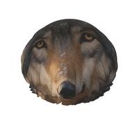 Bonnet de bain Wolf's Gaze at Snowy Night réutilisable et imperméable, double protection pour les cheveux