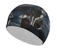 Bonnet de bain Wolves in The Moonlight - Haute élasticité - Pour homme et femme - Durable et imperméable - Garde les cheveux au sec - Parfait pour la piscine, la plage, la natation sur les genoux