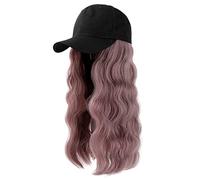 Bonnet de baseball pour femme avec extensions de cheveux longs ondulés bouclés