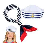 Bonnet de capitaine - Accessoires marins - Costume avec écharpe, bonnet de bateau de , vêtements de style - Pour les spectacles théâtraux, les jeux de rôle, le matériel du système de
