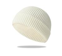 Bonnet de chalutier - Bonnets courts de pêcheur par temps froid, bonnet extensible style rétro et hip-hop, blanc, Taille unique