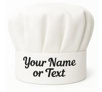 Bonnet de Chef Personnalisé Unisexe - Nom, Texte ou Logo - Coton - Pour Cuisine, Hôtel, Restaurant, Gastro - Chapeau Réglable - Blanc