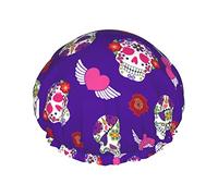 Bonnet De Cheveux De Douche Grandes Fleurs Cool Sucre Crâne Bonnets De Bain Bonnet De Cheveux Portable Grace Bonnet De Douche Imperméable Réglable Pour Salle De Bains Baignoire Bain Spa