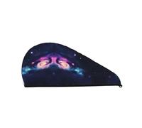Bonnet de cheveux secs en velours corail de l'univers Galaxy Space SamLng - Parfait pour la maison, les voyages, les fêtes à la piscine, la plage, le bain, etc