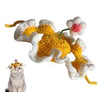 Bonnet de chien tricoté, mignon pour animaux de compagnie, chapeau de laine confortable, à la main, motif floral pour chats et chiens Wonderful Gift for Pet Lovers, Use Special Occasions 20 x 20 x 2