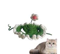 Bonnet de chien tricoté, mignon pour animaux de compagnie, chapeau de laine confortable, à la main, motif floral pour chats et chiens Wonderful Gift for Pet Lovers, Use Special Occasions 20 x 20 x 2