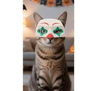 Bonnet De Costume De Chat Clown, Tête De Chat Clown en Forme De Chauve-Souris De Grand Format - Adapté pour Halloween, Les Anniversaires des Animaux Domestiques Et Les Fêtes Commémoratives.