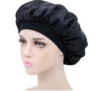 Bonnet De Couchage En Satin - Inf - Noir - Confortable - Respirant - Taille Unique