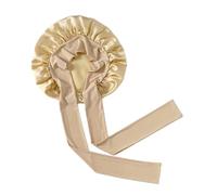 Bonnet de couchage en soie véritable for femmes, grand bonnet de sommeil avec Large bande élastique for soins capillaires bouclés, tresse Dreadlock(Gold)