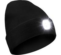 Bonnet De Course Lumineux À Led Avec Lumière Usb Rechargeable Avec Lumière Extrêmement Lumineux 6 Led Lampe Frontale D'hiver Chaude Pour Homme Et Femme,Noir