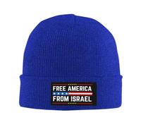 Bonnet de crâne Libérez l'Amérique d'Israël Bonnet Ski 53-59Cm | Confortable Chapeau de Crâne à Revers Chaud Bonnet Running cyclisme toutes les saisons