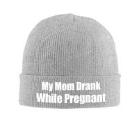 Bonnet de crâne Ma mère buvait Pendant sa Grossesse. Bonnet épais 53-59CM | Chaud Bonnet de Pêcheur Confortable Chapeau de Crâne à Revers Brimless Respirant