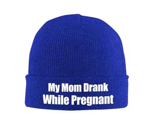 Bonnet de crâne Ma mère buvait Pendant sa Grossesse. Casquette Souple | 53-59CM Confortable Chapeau de Crâne à Revers Chaud Bonnet de Pêcheur Respirant Chaud