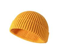 Bonnet de docker en tricot pour homme - Rayé - Docker, jaune, taille unique