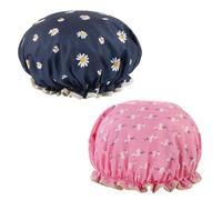 Bonnet De Douche,2 Pieces Réutilisables Bonnet de Douche Etanche,Bonnets de Bain avec Des Bandes Élastiques Pour Femmes Douche SPA Salon