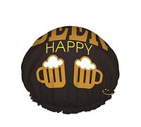 Bonnet de douche à bière, citations amusantes sur la bière - Don't Worry Beer Happy Bonnets de bain imperméables à double couche parfaits pour toutes les longueurs et épaisseurs de cheveux
