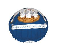 Bonnet de douche à imprimé drapeau de l'État de Louisiane pour homme et femme - Bonnet de bain double couche réutilisable avec sangle élastique - Taille unique