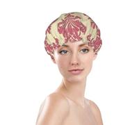 Bonnet de douche à imprimé floral, imperméable et réutilisable pour les cheveux des femmes, double couche élastique, protection des cheveux