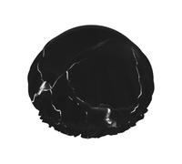 Bonnet de douche à imprimé marbre noir, bonnet de douche réutilisable et imperméable, séchage rapide