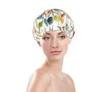 Bonnet de douche à imprimé papillon coloré, bonnet de bain imperméable réutilisable pour cheveux de femme, double couche, bonnet de douche élastique pour protection des cheveux