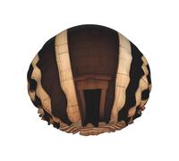 Bonnet de douche à imprimé reliques anciennes - Réutilisable, double couche, avec bande élastique - Parfait pour la maison, le spa, l'hôtel et les voyages