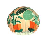 Bonnet de douche à imprimé tortue vert - Bonnet de bain double couche réutilisable - Bonnet de douche respirant pour voyage, hôtel et utilisation à la maison