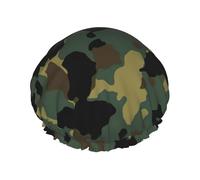 Bonnet de douche à motif camouflage, bonnet de douche doublé pour femme, réutilisable, double couche imperméable