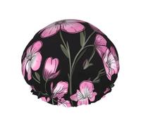 Bonnet de douche à motif coucou pour femme, imperméable, réutilisable, avec cordon élastique lavable, adapté pour les cheveux longs et les tresses, idéal pour la douche.