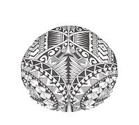 Bonnet de douche à motif ethnique, ornement ethnique avec des éléments du style Samoa Maori Bonnets de bain imperméables à double couche parfaits pour toutes les longueurs et épaisseurs de cheveux