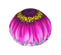 Bonnet de douche à motif fleur rose avec une double couche, maintient bien vos cheveux, que ce soit pendant la douche ou le bain.