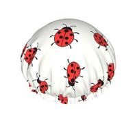 Bonnet de douche à motif moucheté infini - Bonnet de bain réutilisable, double couche, sangle élastique réglable, essentiel de voyage durable