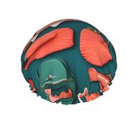 Bonnet de douche à motif saumon avec une double couche, maintient bien vos cheveux, que ce soit pendant la douche ou le bain.