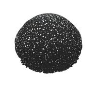 Bonnet de douche à paillettes argentées brillantes avec élastique et réutilisable pour cheveux longs et courts, bonnet double couche