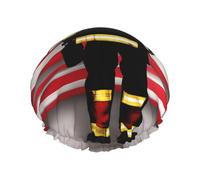 Bonnet de douche à rayures rouges avec drapeau des États-Unis - Non mouillant - Double couche réutilisable - Bonnet de douche pour cheveux longs