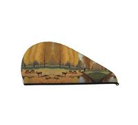 Bonnet de douche à séchage rapide en forme de cerf de ferme mignon - Bonnet de douche tendance et coloré pour femme - Bonnet de douche confortable et élégant