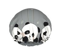 Bonnet de douche amusant en forme de panda pour femme - Double couche - Bonnet de bain épais réutilisable et imperméable avec bande élastique - Lavable - Pour homme et femme - Spa et salon