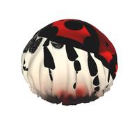 Bonnet de douche artistique à motif de coccinelle, bonnet de douche pour femme, réutilisable, imperméable, séchage rapide