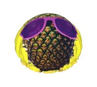 Bonnet de douche avec citation d'ananas psych pour femme, léger, réutilisable, doux, double couche, étanche, étanche.