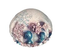 Bonnet de douche avec double bande élastique étanche et oreilles à volants pour la cuisine - Résistant à l'huile - Réutilisable